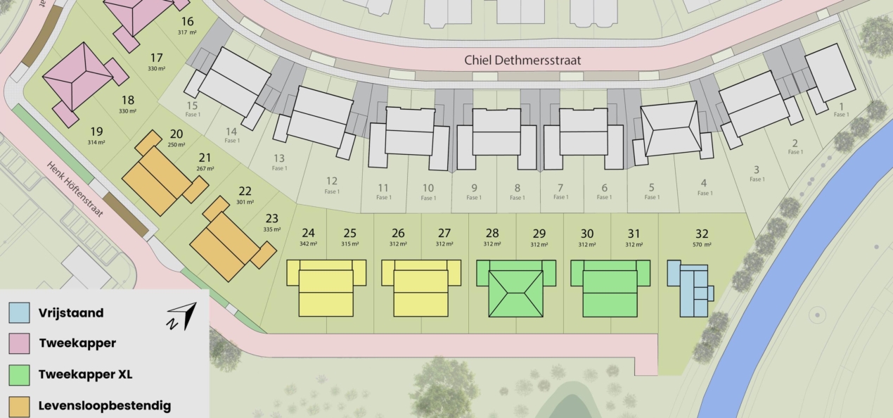 Hoofdafbeelding voor 8 luxe twee onder een kap woningen ( XL en 28