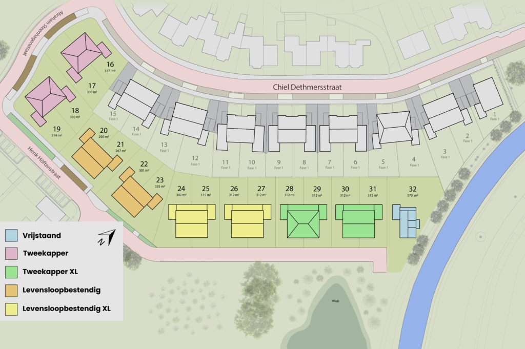 Plattegrond afbeelding voor 8 luxe twee onder een kap woningen ( XL en 2973
