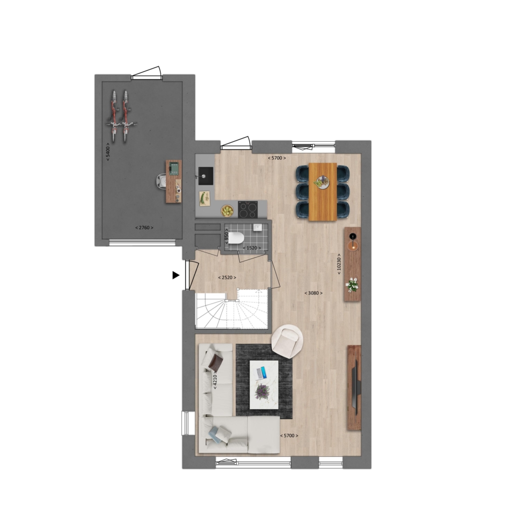 Plattegrond afbeelding voor 8 luxe twee onder een kap woningen ( XL en 2973